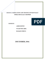 DECEMBER, 2016.: Design, Fabrication and Testing of Manually Operated Kale Chopper