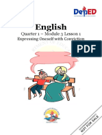 English: Quarter 1 - Module 3 Lesson 1 Expressing Oneself With Conviction