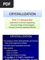 Crystallization Crystallization: Prof. V V Basava Rao