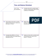 Speed, Time, and Distance Worksheet: Name: - Date