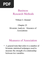 Business Research Methods: Bivariate Analysis: Measures of Associations