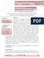 Determination of Total Flavonoid Content in Ethanolic Leaf Extract of Moringa Oleifera