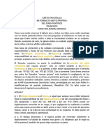 Carta Apostólica Como Una Madre Amorosa