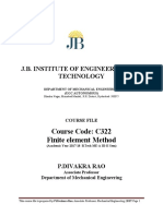 J.B. Institute of Engineering and Technology: Course Code: C322 Finite Element Method