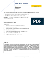 CEFR Illustrative Tasks: Reading: Information To Find