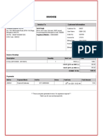 Invoice: Invoice From Invoice To Customer Information