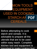 Common Tools and Equipment Used in Cooking Starch and Cereals