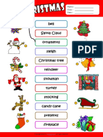 Christmas Esl Vocabulary Matching Exercise Worksheet For Kids