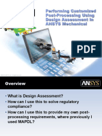 Performing Customized Post Processing Using Design Assessment in Mechanical