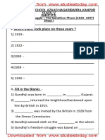 CBSE Class 5 EVS Worksheet - Gandhian Phase