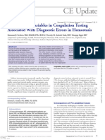 Pre-Analytical Variables in Coagulation Testing