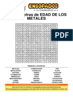 Sopa de Letras de Edad de Los Metales