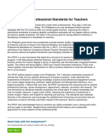 Philippine Professional Standards For Teachers: Need Help With The Assignment?