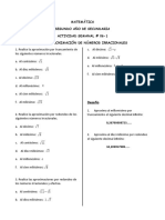 2do Año - Ficha de Trabajo - Aproximación de Números Irracionales