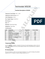 Thermostat W3230: Function Description of W3230