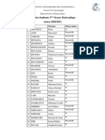 Liste Des Etudiants 3eme Licence Hydraulique