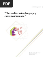 Textos Literarios, Lenguaje y Expresión Humana