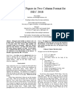 Preparation of Papers in Two Column Format For ISEC 2018