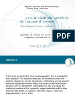 Scattering of A Scalar Relativistic Particle by The Lambert-W Potential