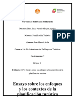 Ensayo Sobre Los Enfoques y Los Contextos de La Planificación Turística