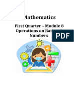 First Quarter - Module 8 Operations On Rational Numbers: Mathematics