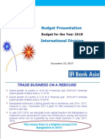 Budget Presentation: Budget For The Year 2018