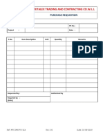 MTC IMS FO 15A Purchase Requisition Form