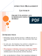 Onstruction Anagement Ecture: Project Planning and Scheduling Using Probabilistic Models