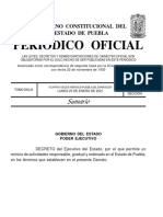 Periodico Oficial Puebla Decreto Reinicio