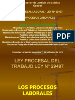 Los Procesos Laborales Contenciosos y No Contenciosos en La Ley Procesal Del Trabajo Ley #29497