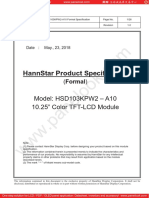 Hannstar Product Specification: Model: Hsd103Kpw2 - A10 10.25" Color TFT-LCD Module