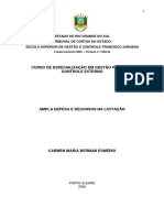 Ampla Defesa e Recursos Na Licitacao