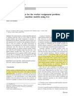 Minimizing Flow Time For The Worker Assignment Problem in Identical Parallel Machine Models Using GA