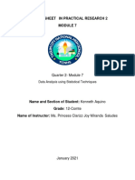 Answer Sheet in Practical Research 2: Quarter 2-Module 7