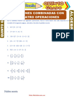 Operaciones Combinadas Con La Cuatro Operaciones para Quinto Grado de Primaria