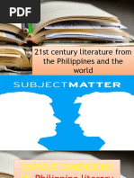 21st Century Literature From The Philippines and The World