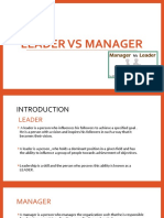 Leader Vs Manager