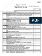 Equipment Checklist FM 1-T180: Moisture-Density Relations of Soils Using A 4.54Kg or 10lb Rammer and A 457mm or 18in Drop