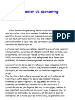 Le Dossier de Sponsoring