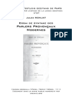 Jules RONJAT - Essai de Syntaxe Des Parlers Provençaux Modernes