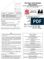 Chess Congress Entry Form