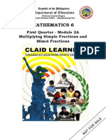 Mathematics 6: First Quarter - Module 2A Multiplying Simple Fractions and Mixed Fractions