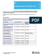 Cambridge IGCSE Speaking Tests, November 2017