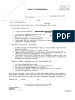 Affidavit of Undertaking: Deped Order 3, 2018