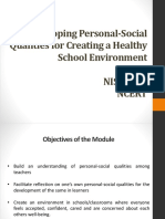 Developing Personal-Social Qualities For Creating A Healthy School Environment Nishtha, Ncert