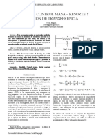 Sistema de Control Masa - Resorte y Funcion de Transferencia