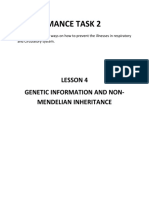 Performance Task 2: Lesson 4 Genetic Information and Non-Mendelian Inheritance