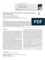 2019 - A Method For Optimal Cut-Off Grade Policy in Open Pit Mining Operations Under Uncertain Supply