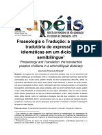 MIRANDA, Ana Karla Pereira De. Fraseologia e Tradução A Prática Tradutória de Expressões Idiomáticas em Um Dicionário Semibilíngue