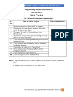 Civil Engineering Department Shift (I) : S. No. Title of Micro Project Date of Submission